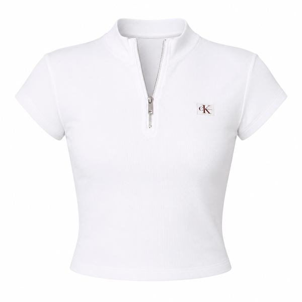 Calvin Klein T-shirts hauts et polos Blanc - Haut ctel zipp avec cusson logo - XS - Ref 45 €